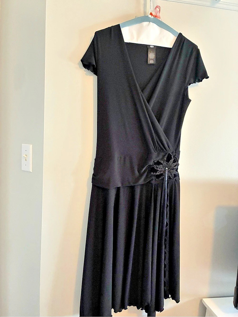 Vintage style Black Midi Dress Size 8